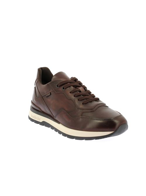 sneakers da uomo in pelle marrone con suola bicolore e plantare estraibile NERO GIARDINI | I400413U412